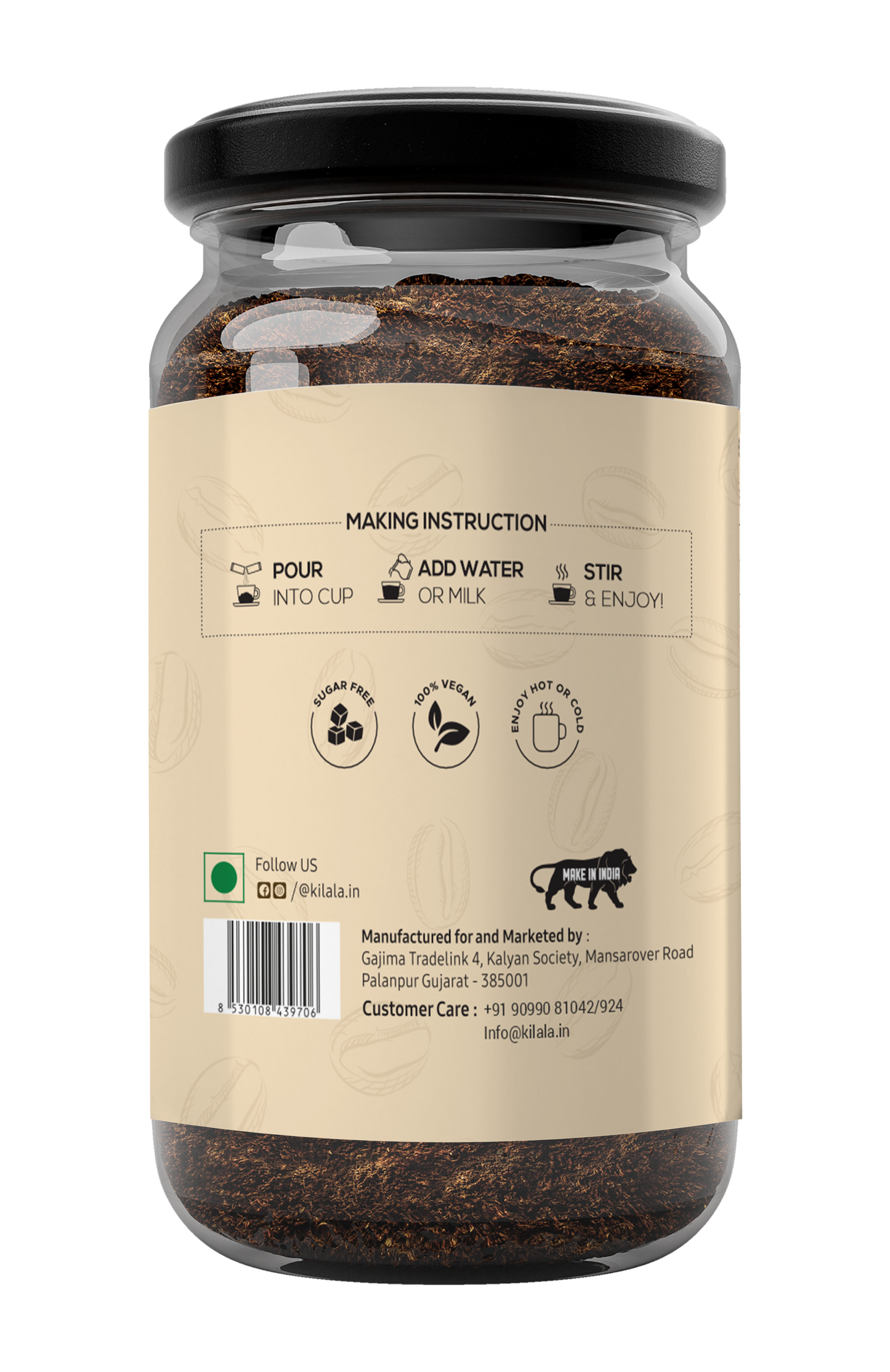 Kilala Cookies & Cream Freeze Dried Premium Coffee | 100% Arabica | 50 Gm | BULK PACK OF 40 PCS