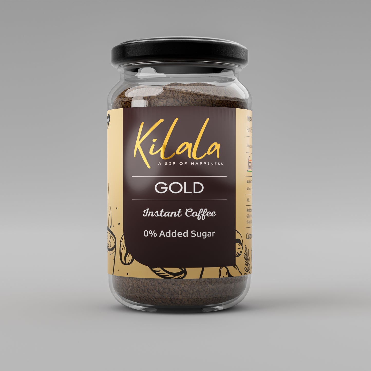 Kilala Gold Freeze Dried Premium Coffee | 100% Arabica | 50 Gm | BULK PACK OF 40 PCS