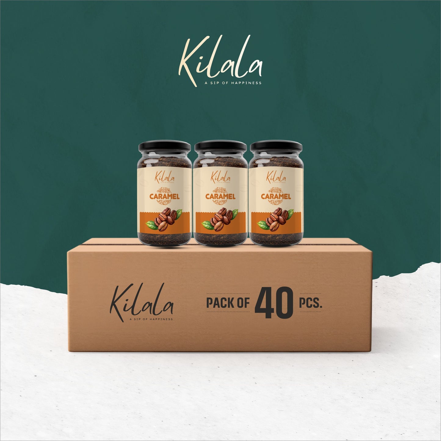 Kilala Caramel Premium Coffee | 100% Arabica Pure Coffee | 60 Gm | BULK PACK OF 40 PCS