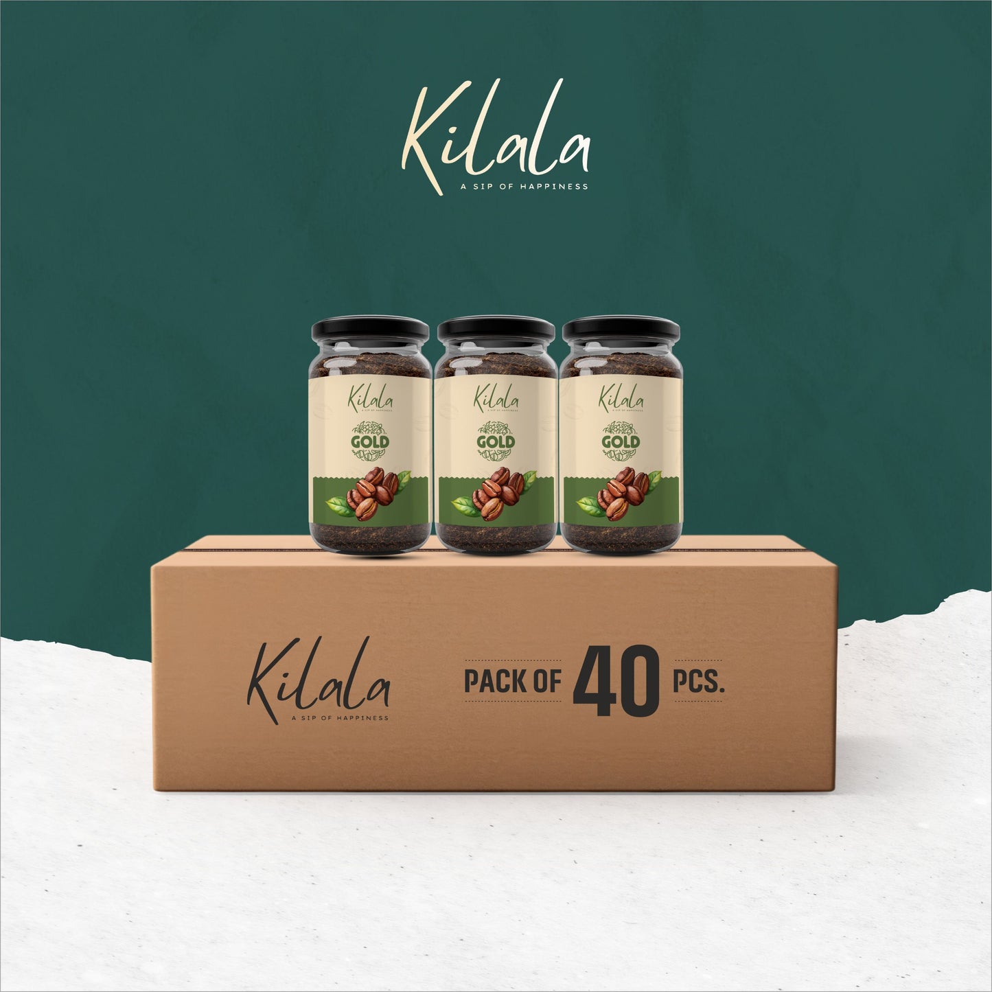 Kilala Gold Freeze Dried Premium Coffee | 100% Arabica | 50 Gm | BULK PACK OF 40 PCS