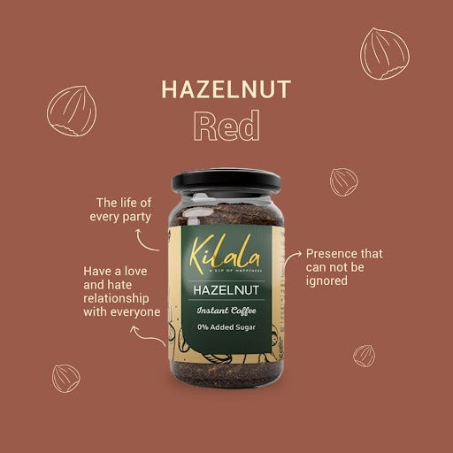 Kilala Hazelnut Premium Coffee | 100% Arabica Pure Coffee | 60 Gm | BULK PACK OF 40 PCS