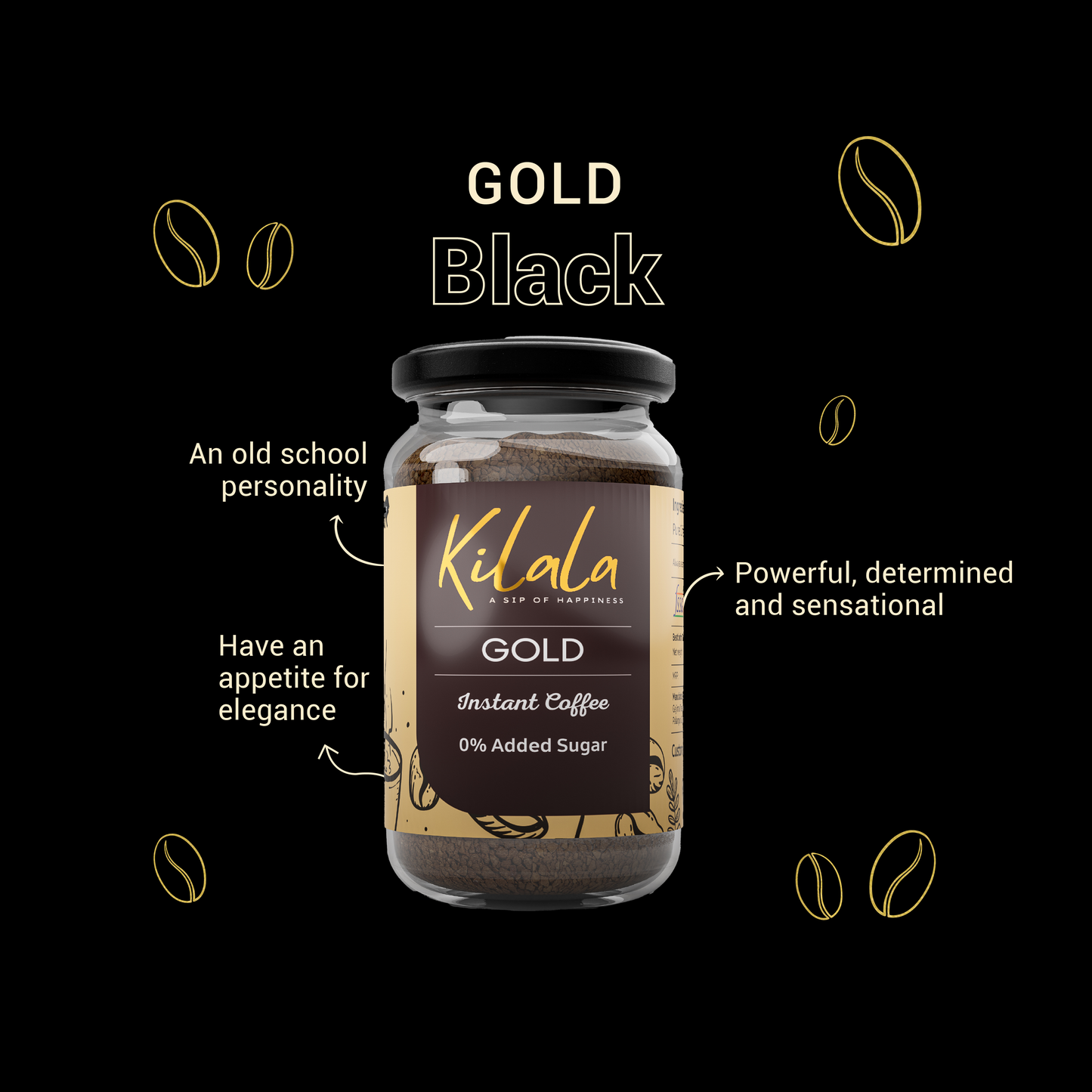 Kilala Gold Freeze Dried Premium Coffee | 100% Arabica | 50 Gm | BULK PACK OF 40 PCS